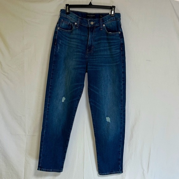Lucky Brand Drew High Waist Distressed Denim Mom Ankle Jeans - Sz 8 / 29x28, NWT - Picture 6 of 14